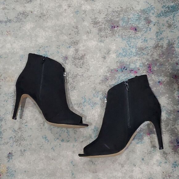 Marc Fisher Peep Toe Heeled Ankle Boots in Black Size 8.5 - Picture 5 of 14